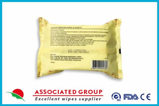 Alcohol Free Formula Cleansing Face Makeup Remover Wipes Fruit Fragrance