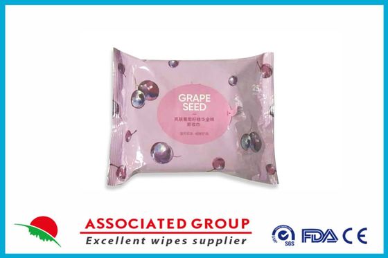 Grape Seed Extract 100% Cotton Brightening Cleansing Makeup Remover Wipes