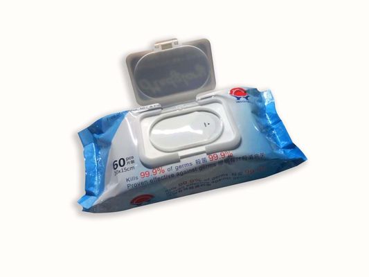 60 Counts Antiseptic Antibacterial Wet Wipes 20*15 CM Proven Effective