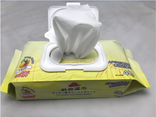 Kitchen Cleaner Disinfectant Wet Wipes Bleach Free APG Remove Oil Grease Lemon Scent