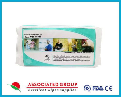 30cm X 20cm OEM Duyarlı Ciltler İçin Büyük Dokunulmamış Temizlik Serpileri 40 Pcs/Pkt